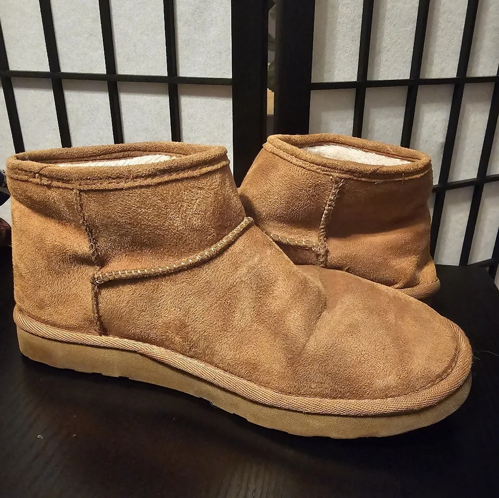 Arizona Jean Co. Memory Foam Suede‎ Tan Brown Cozy Winter Ankle Boots